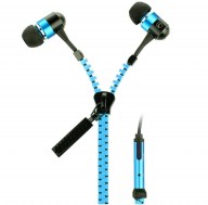 zipper earphones blue
